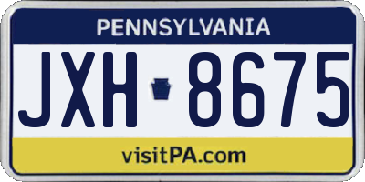 PA license plate JXH8675