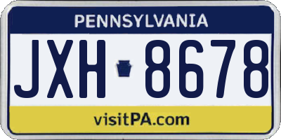PA license plate JXH8678