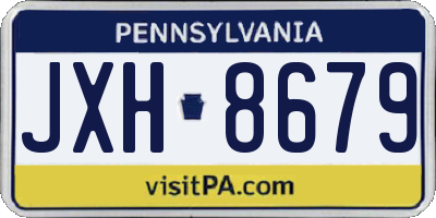 PA license plate JXH8679