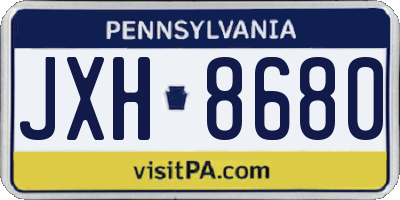 PA license plate JXH8680