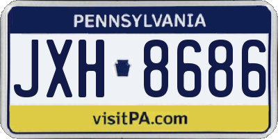 PA license plate JXH8686