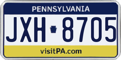 PA license plate JXH8705