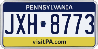 PA license plate JXH8773