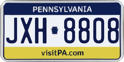 PA license plate JXH8808