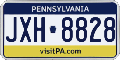 PA license plate JXH8828