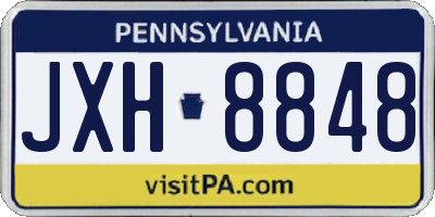PA license plate JXH8848