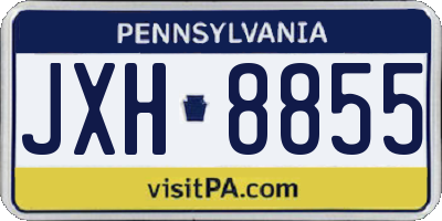 PA license plate JXH8855