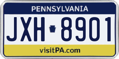 PA license plate JXH8901