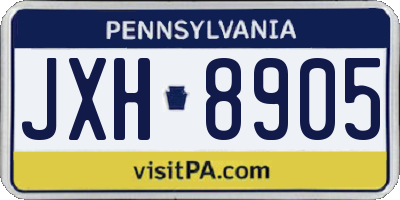 PA license plate JXH8905