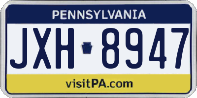 PA license plate JXH8947