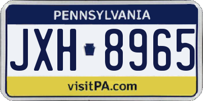 PA license plate JXH8965