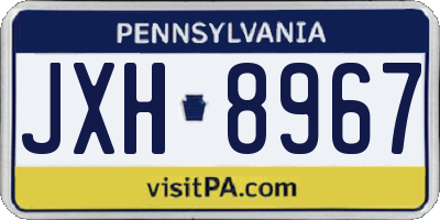 PA license plate JXH8967