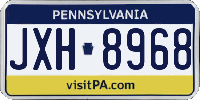 PA license plate JXH8968