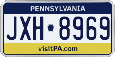 PA license plate JXH8969