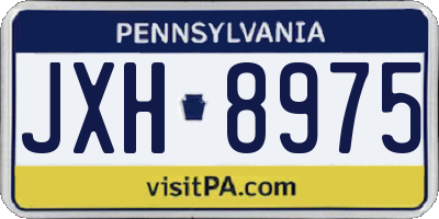 PA license plate JXH8975