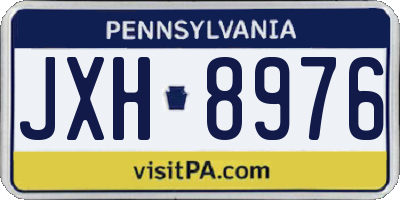 PA license plate JXH8976