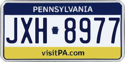 PA license plate JXH8977