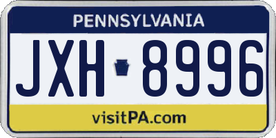 PA license plate JXH8996