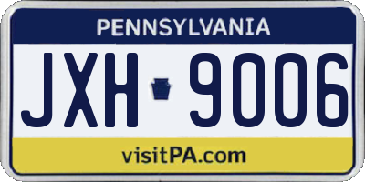 PA license plate JXH9006