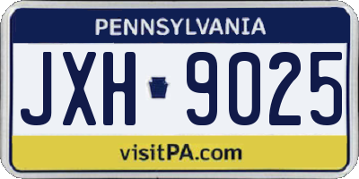 PA license plate JXH9025