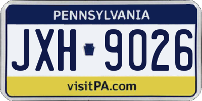 PA license plate JXH9026