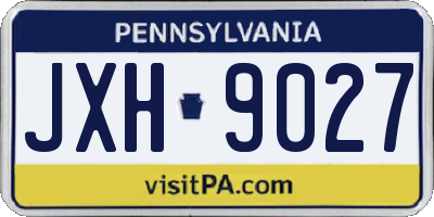 PA license plate JXH9027