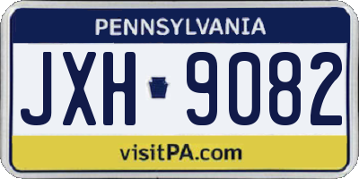 PA license plate JXH9082