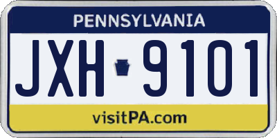 PA license plate JXH9101