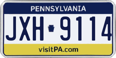 PA license plate JXH9114