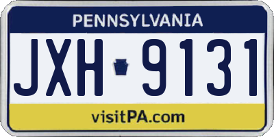 PA license plate JXH9131