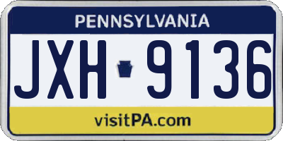 PA license plate JXH9136