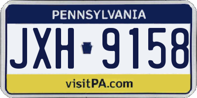 PA license plate JXH9158
