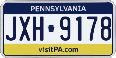 PA license plate JXH9178