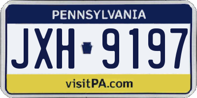 PA license plate JXH9197