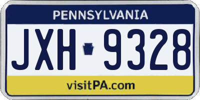 PA license plate JXH9328