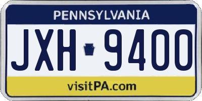 PA license plate JXH9400