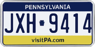 PA license plate JXH9414