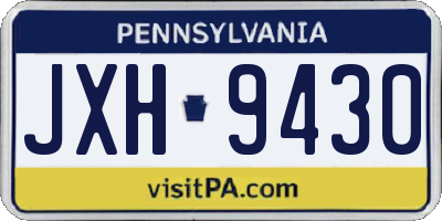 PA license plate JXH9430