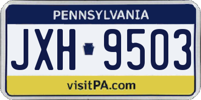 PA license plate JXH9503