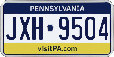 PA license plate JXH9504
