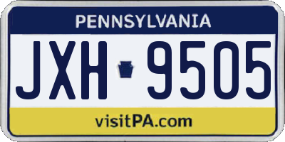 PA license plate JXH9505