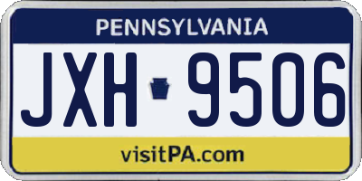 PA license plate JXH9506