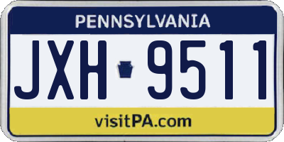 PA license plate JXH9511