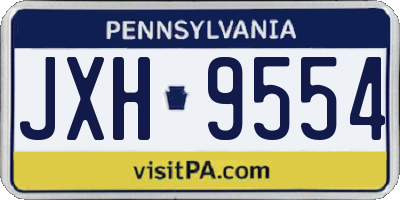 PA license plate JXH9554