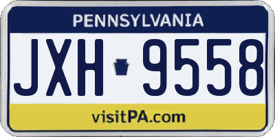 PA license plate JXH9558