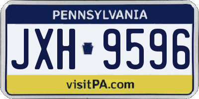 PA license plate JXH9596