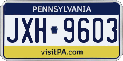 PA license plate JXH9603