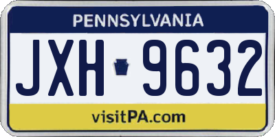 PA license plate JXH9632