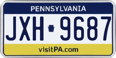 PA license plate JXH9687