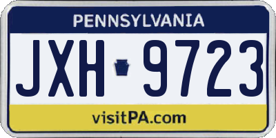 PA license plate JXH9723